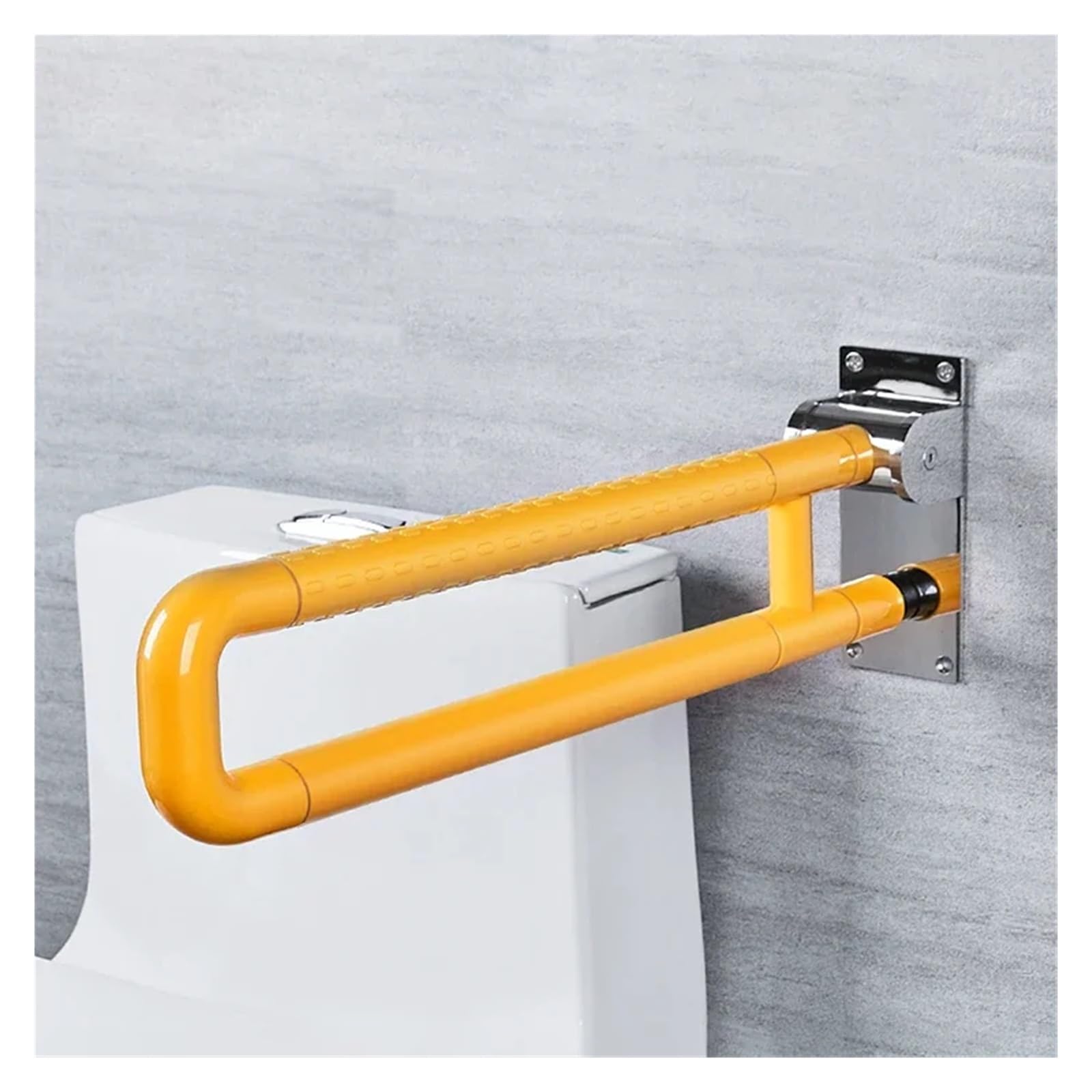 Padgcnor Yellow Folding Bathroom Toilet Grab Rail Folding Grab Bar For Elderly Flip Up Down Toilet Abs Plastic Safety Rails(Yellow)