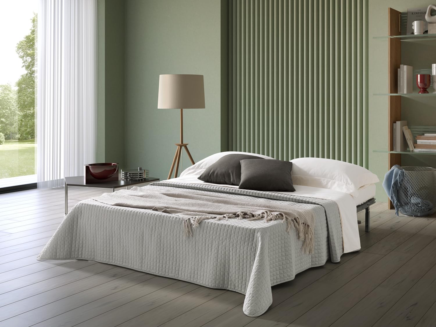 EVERGREENWEB Divano Letto 3 Posti con Materasso Matrimoniale 160x190 Ortopedico Prontoletto RICHIUDIBILE con Rivestimento SFODERABILE e Lavabile, Coppia Cuscini SUPERSOFT Abbinati, Grigio Scuro, ELLEN