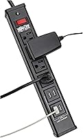 Vista 2 de Tripp Lite Regleta de protección contra sobretensiones de 4 tomas, cable de 6 pies, 450 julios, 4 puertos de carga USB, LED, seguro de 10K