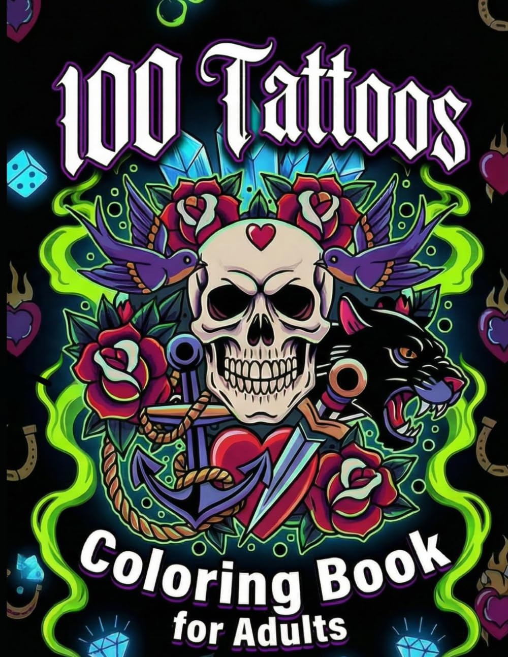 100 Tattoos: Coloring book for adults