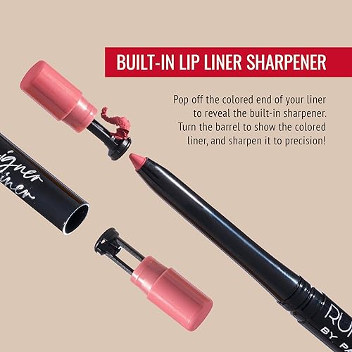 Miniatura 5 de Runway Rogue Designer Liner - Lápiz de labios mate, lápiz delineador de labios de ciruela apagada mate y sacapuntas para delineadores de labios,