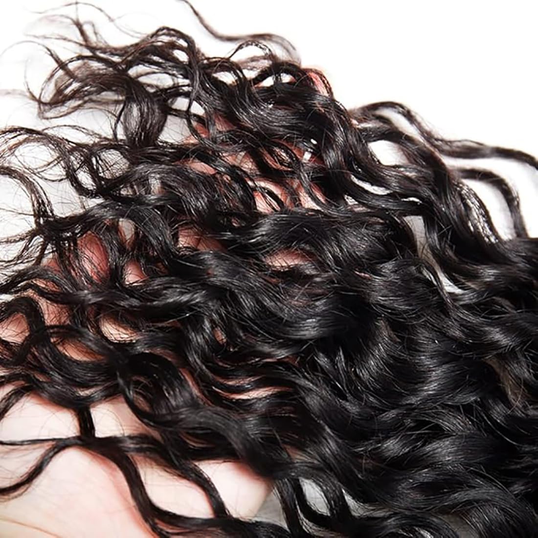 Tissage Naturel Cheveux Humain Naturels Water Wave Human Hair Bundles Weave Extensions 100g/Per Double Weft Couleur #1B Natural Black 14 16 18 Pouces