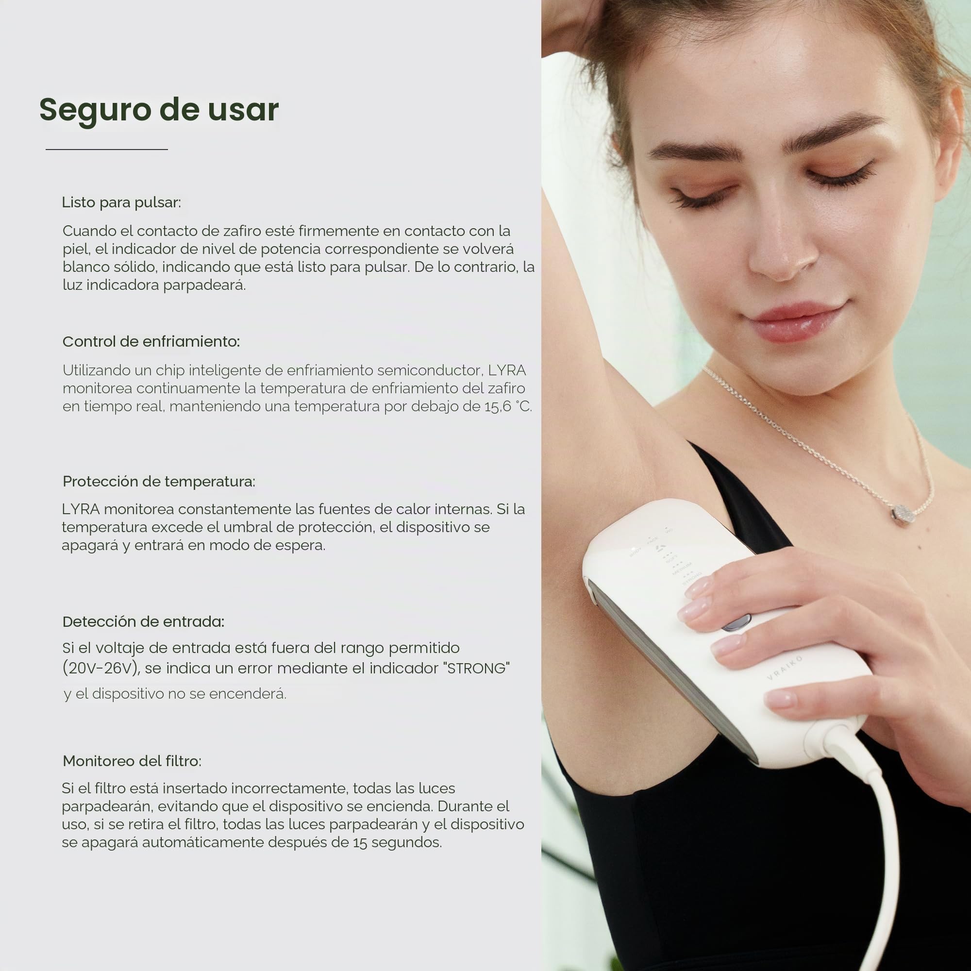 LYRA IPL Hair Removal Device, Laser Hair Removal for Women and Men, Sapphire Ice-Cooling Contact with Interchangeable Attachment Filters, More Skin-Friendly Long-Lasting & Painless Results