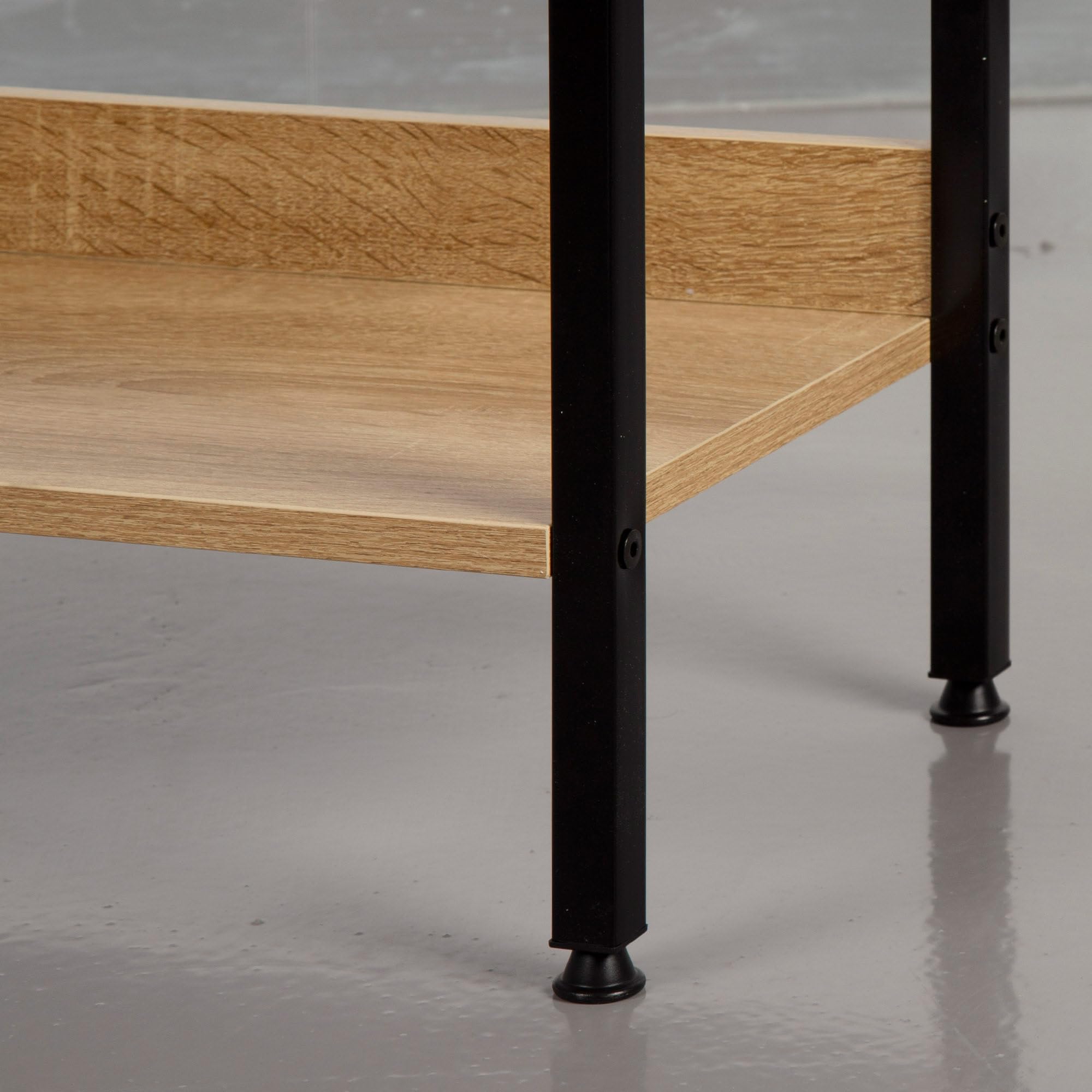 AKTIVE Max Home Lagerregal, 4 Böden, 60x28x126 cm, Stahl und Holz, einfache Montage, robust und langlebig, Nivelliersystem, Wohnzimmermöbel, Regale, Dekoration (18417)