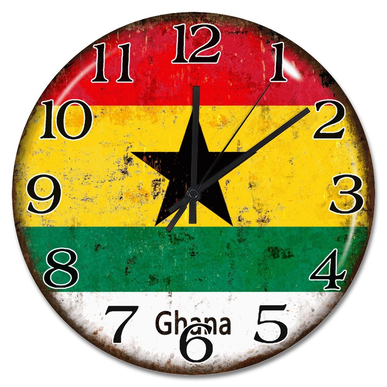 Horloge murale Ghana silencieuse en bois pour en finir avec le tic-tac
