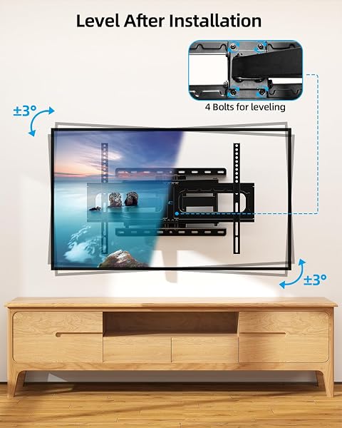HOME VISION Full Motion TV Wall Mount for Most 32-85 inch TVs up to132 lbs, TV Mount Swivel and Tilt with Dual Articulating Arms, Wall Mount TV Bracket Max VESA 600x400mm, Fits 8" 12" 16" Wood Studs - 5