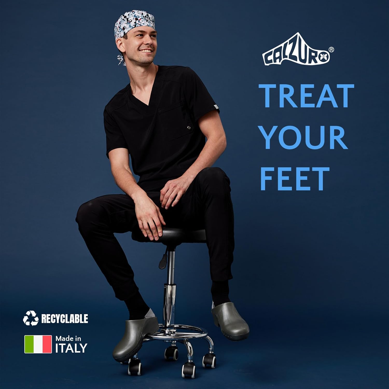 CALZURO Classic Work Clogs with Holes - Unisex Work Clogs for Women and Men - Non Slip Shoes - Autoclavable Rubber Kitchen Shoes and Nursing Clogs - Image 6