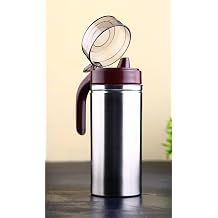 GANESH Multipurpose Stainless Steel Handy Oil Pourer, Food Grade Plastic Olive Oil, Vinegar Dispenser, Dust and Leak Proof Jar, Multicolour 1000 ML