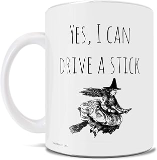 Trend Setters Halloween – I Can Drive Stick - Witch – Funny Coffee or Tea Mug – Perfect for gifting or collecting Ltd.