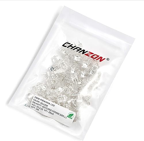 Miniatura 6 de Chanzon 100 unids 0.197 in Piranha Superflux Amarillo LED Diodo Luces Transparente 4 Pines DC 3V 20mA) Iluminación Bombilla Lámparas Electrónica