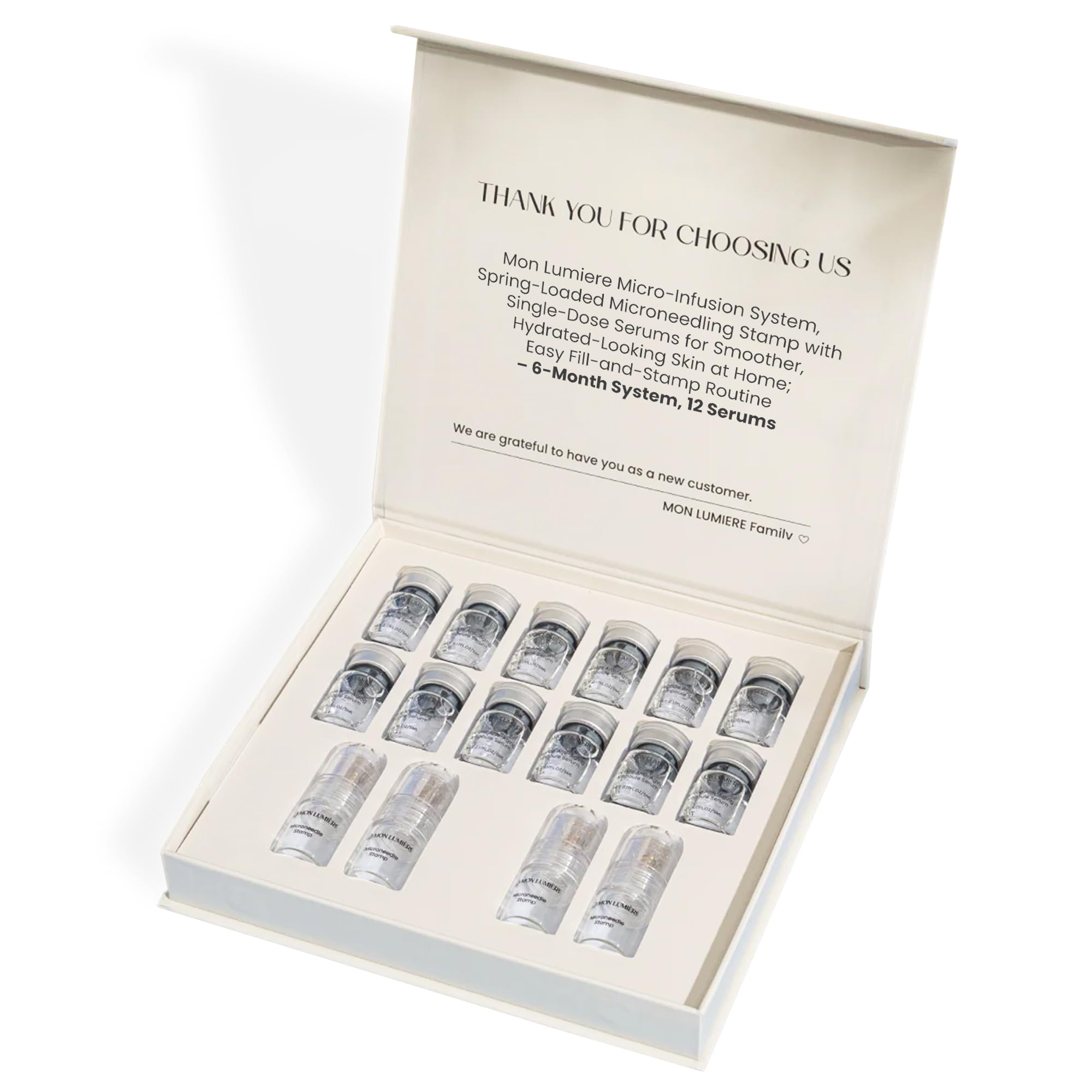 Mon Lumiere Micro Infusion System for Face Gold Spring-Loaded Facial Stamp with PDRN Peptides At-Home Skincare Kit for