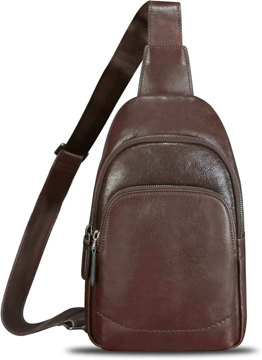 Genuine Leather Sling Bag for Women and Men - Vintage Sling Purse Backpack Shoulder Crossbody Chest Bag