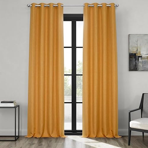 HPD Half Price Drapes Cortinas de lino con ojales de 108 pulgadas de largo, cortinas de oscurecimiento de habitación para dormitorio y sala de estar