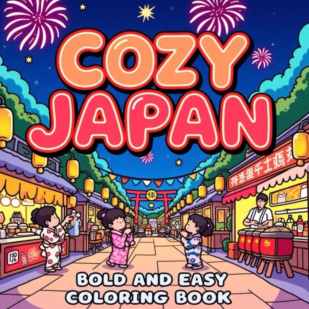 Cozy Japan: A Serene Coloring Journey Through Japanese Life ( BOLD AND EAZY )