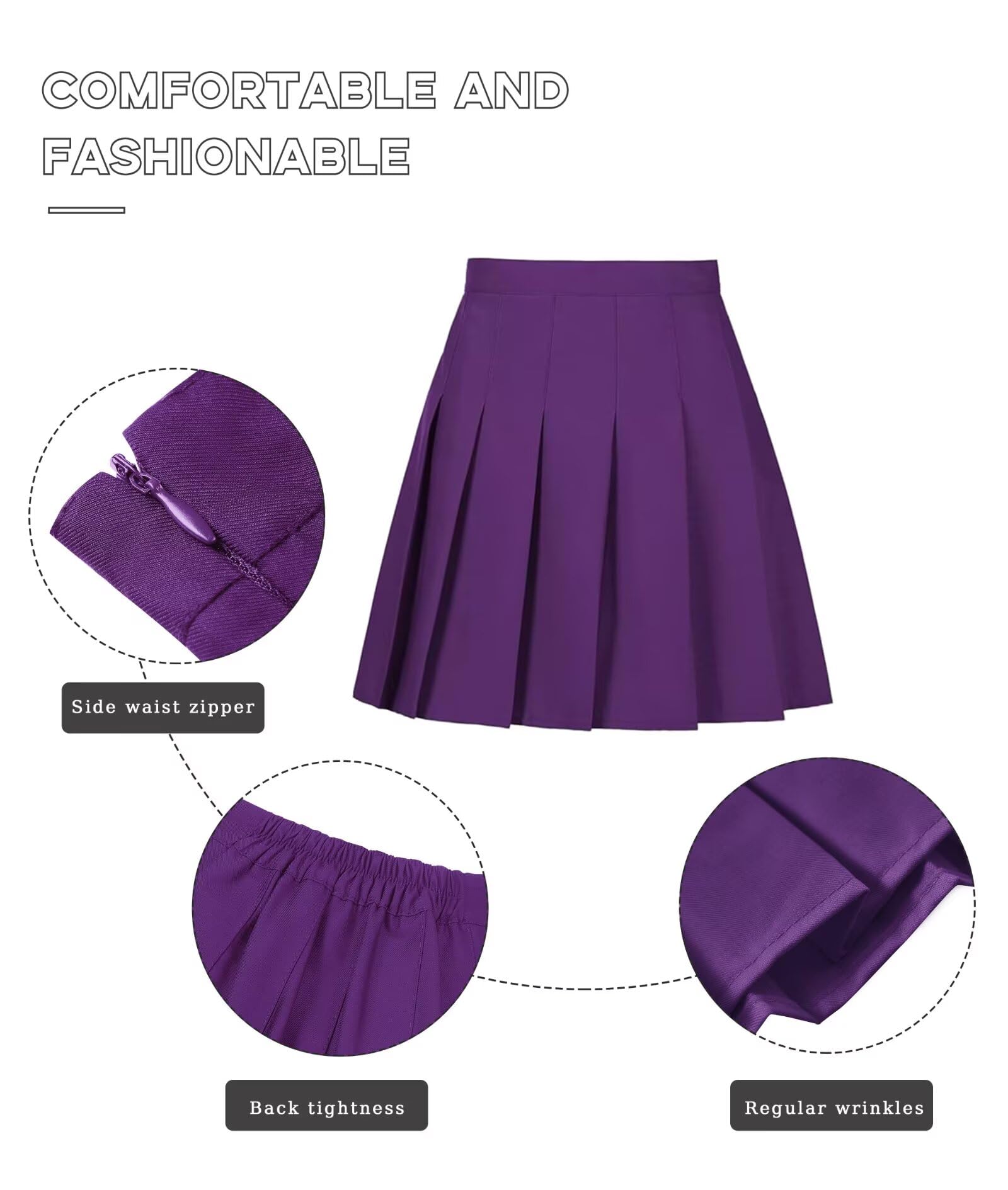 Faldas plisadas de tenis para mujer y niña, de cintura alta, falda acampanada, uniforme escolar, pantalones cortos de golf, talla 2T-4XL