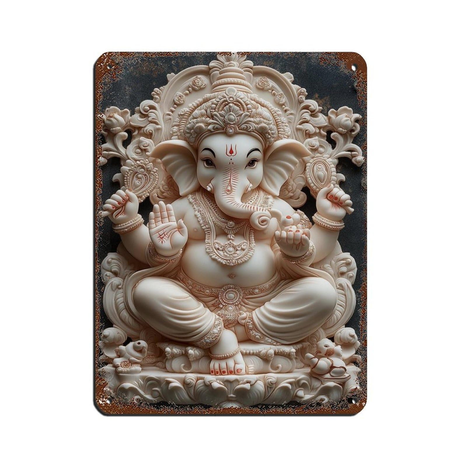 Ganesh-Hindu Art (3) Tin Sign Vintage Metal Pub Club Cafe Bar Home Wall Art Decoration Poster Retro 12x16inch(30x40cm)