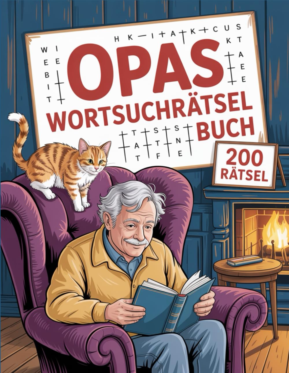 Opas Wortsuchrätsel Buch: Leichte Suchrätsel im Großdruck für Senioren – Entspanntes Gedächtnistraining für ältere Männer
