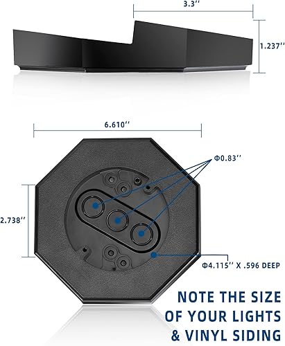 Miniatura 2 de Bloque de montaje de luz lateral de vinilo con caja eléctrica integrada, bloque de montaje eléctrico de vinilo 8141 para luz exterior, ideal para