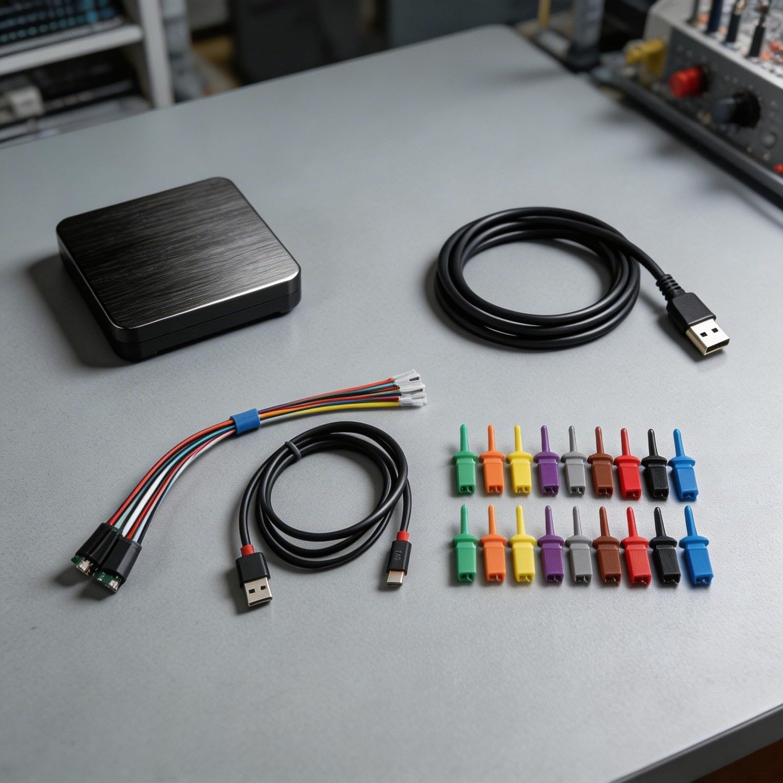 DSLogic - Analizzatore logico 100 MHz, campionamento in tempo reale, 16 canali, 16 GB, custodia in metallo, protezione ESD, supporto multi-tensione, decoder protocollo per test di circuiti