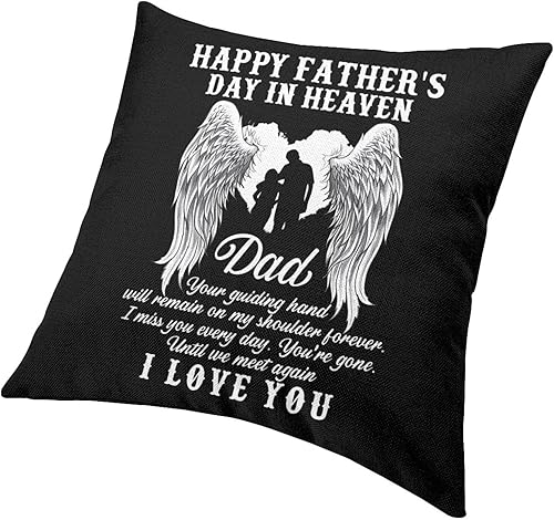 Miniatura 6 de NEzih Happy Fathers Day in Heaven Dad Square Throw Pillows Covers Bed Couch Square Throw Pillow Cases Farmhouse Home Decor Sofa Bedroom 24"x24"