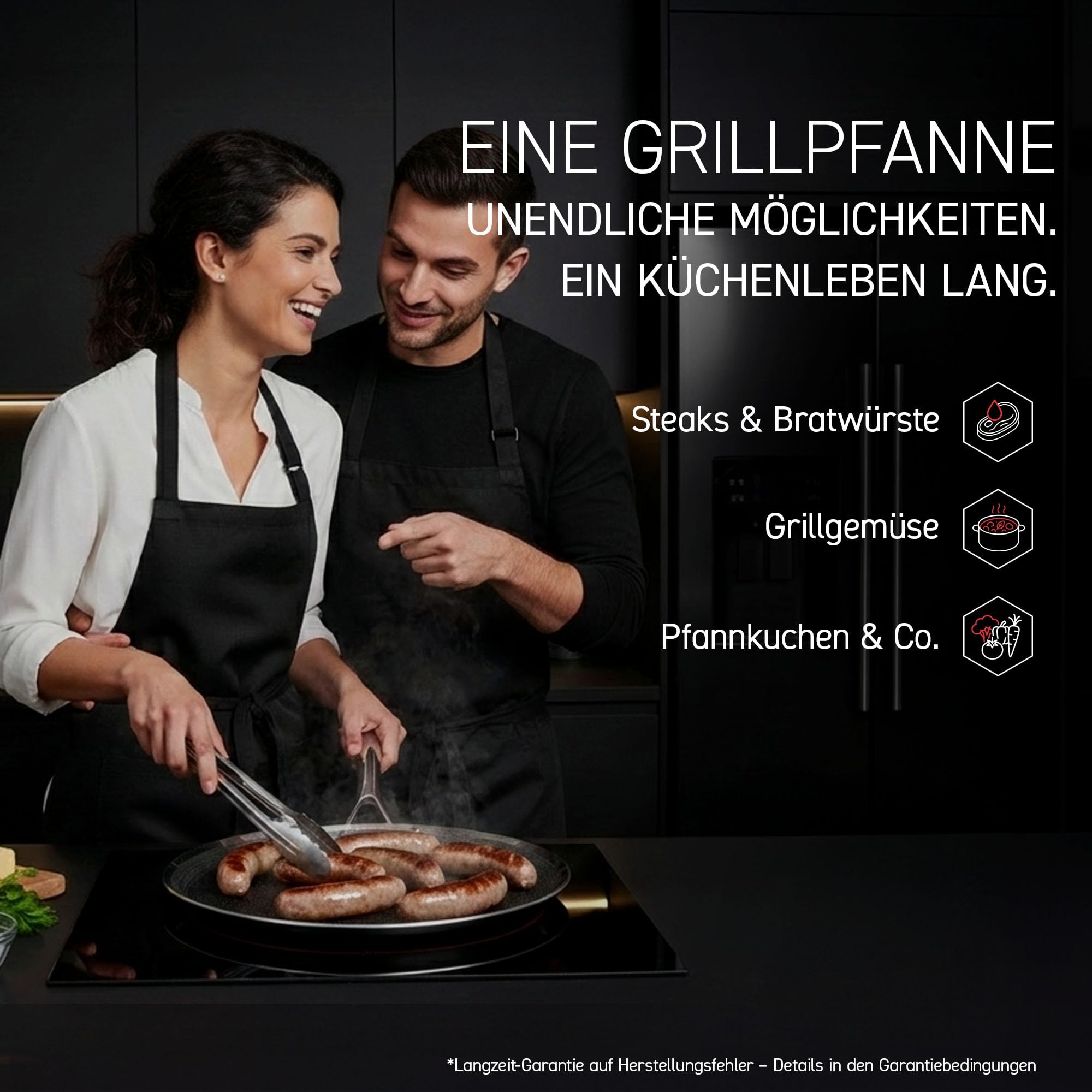 HexClad Hybrid Grillpfanne 30 cm – Edelstahlpfanne mit Wabenstruktur – Bratpfanne für alle Herdarten, auch Induktion – Antihaftbeschichtete Pfanne mit Stay-Cool-Griff – Ofen- und spülmaschinenfest