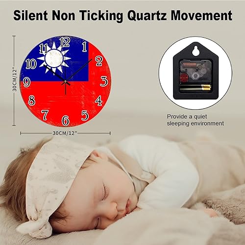 Miniatura 9 de Reloj de pared colgante de Corea del Sur, bandera de Corea del Sur, de PVC, para decoración del hogar, relojes de pared patrióticos con bandera