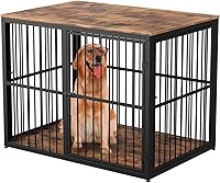 Vista 34 de Mueble de jaula para perros XXL de 48" con 3 puertas, jaula de madera combinada para mascotas, perrera resistente de interior para perros medianos a
