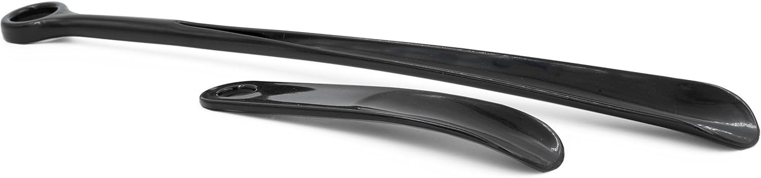 Miniatura 2 de Panoware Juego de 2, bocina de zapatos de mango extra largo y bocina de viaje, color negro, Negro -