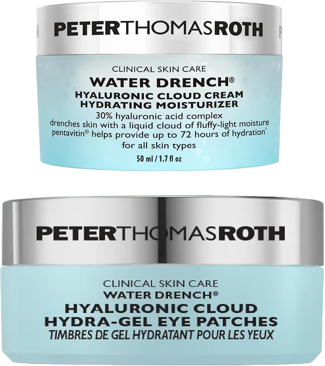 Water Drench Hyaluronic Cloud Cream Hydrating Refillable Moisturizer + Water Drench Hyaluronic Cloud Hydra-Gel Eye Patches