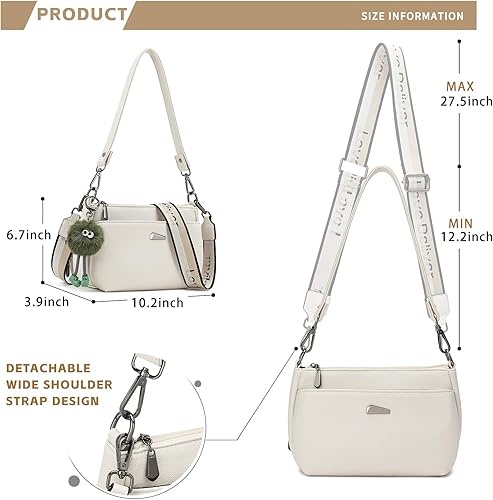 Vista 2 de Love Deliver Bolso bandolera para mujer, bolso cruzado con 2 correas extraíbles