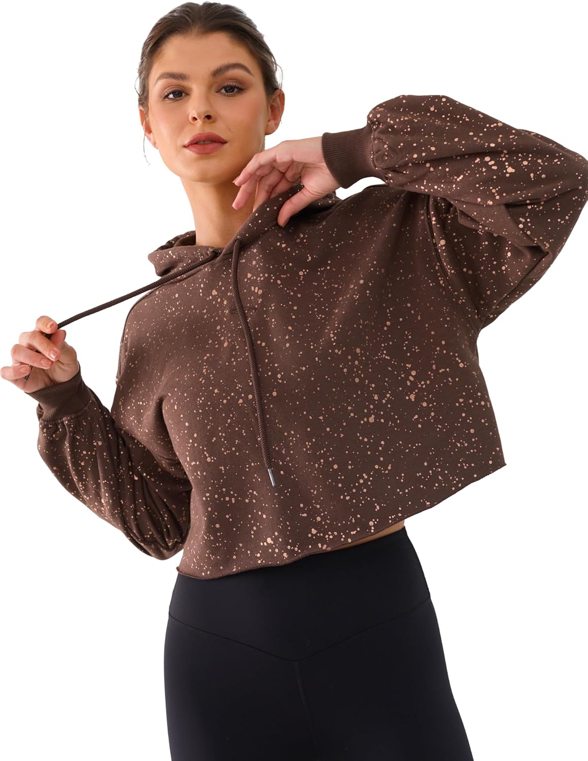 DITOK Womens Cropped Hoodie Sweatshirt Oversize Long Sleeve Loose Hoodies Ladies Drop Shoulder Pullover Casual Athletic - Image 5