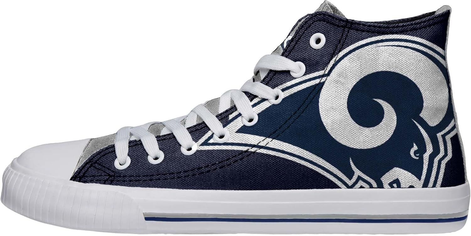 FOCO Mens NFL High Top Big Logo Canvas Sneakers Shoes
