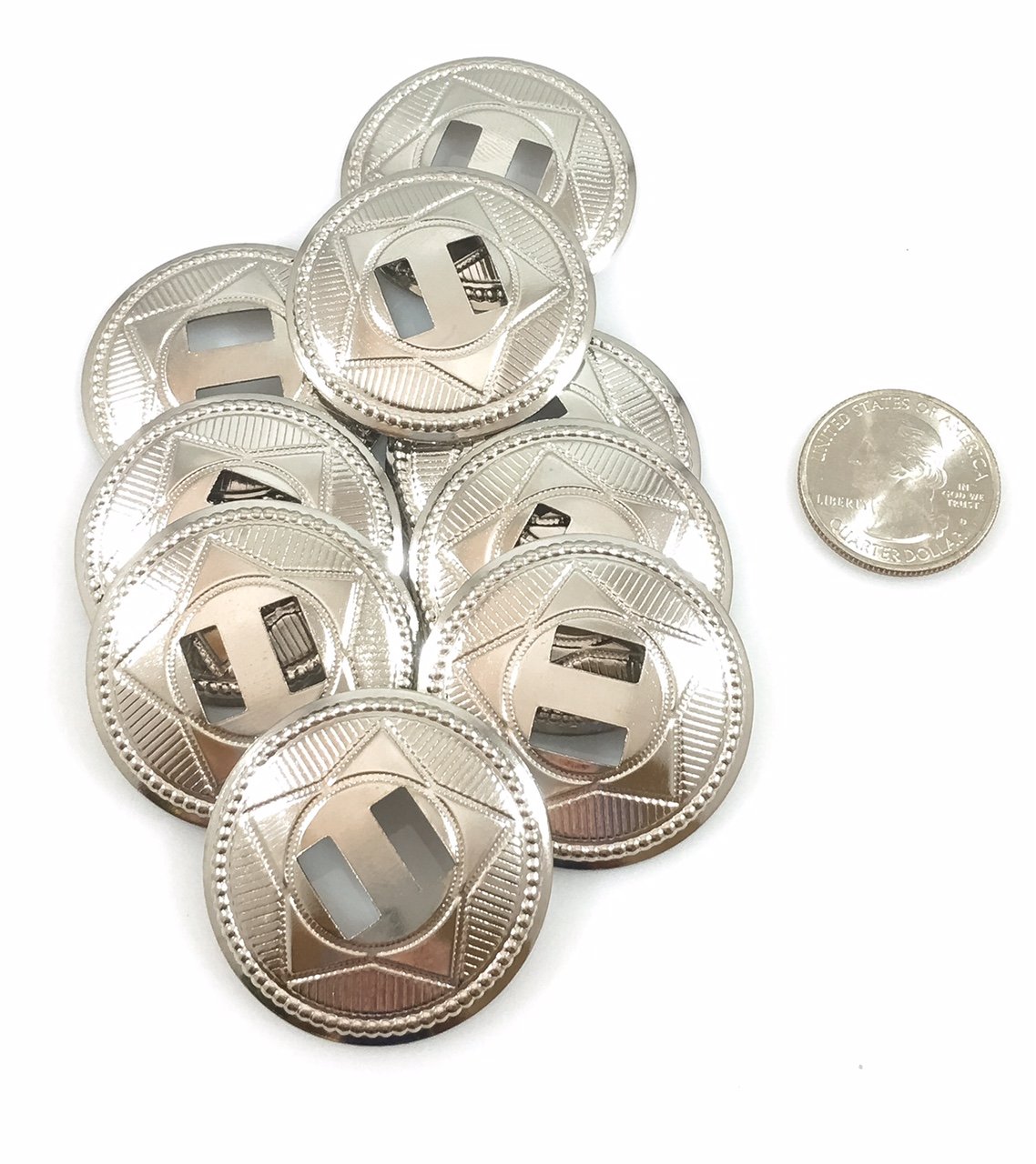 Lot De 3 Conchos étoiles En Cercle - Style Western - Pour Selle, Ceinture, Décoration