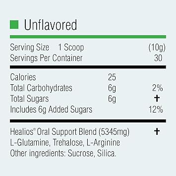Healios Unflavored Oral Health and Dietary Supplement, 10.93 oz | Powder Form, 30 Servings