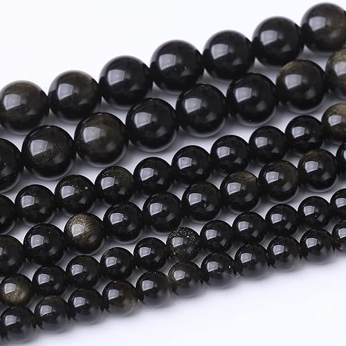 Cuentas redondas sueltas de obsidiana dorada negra de 031 pulgadas 0315in cuentas de gemas naturales cuentas de piedra energética de cristal para