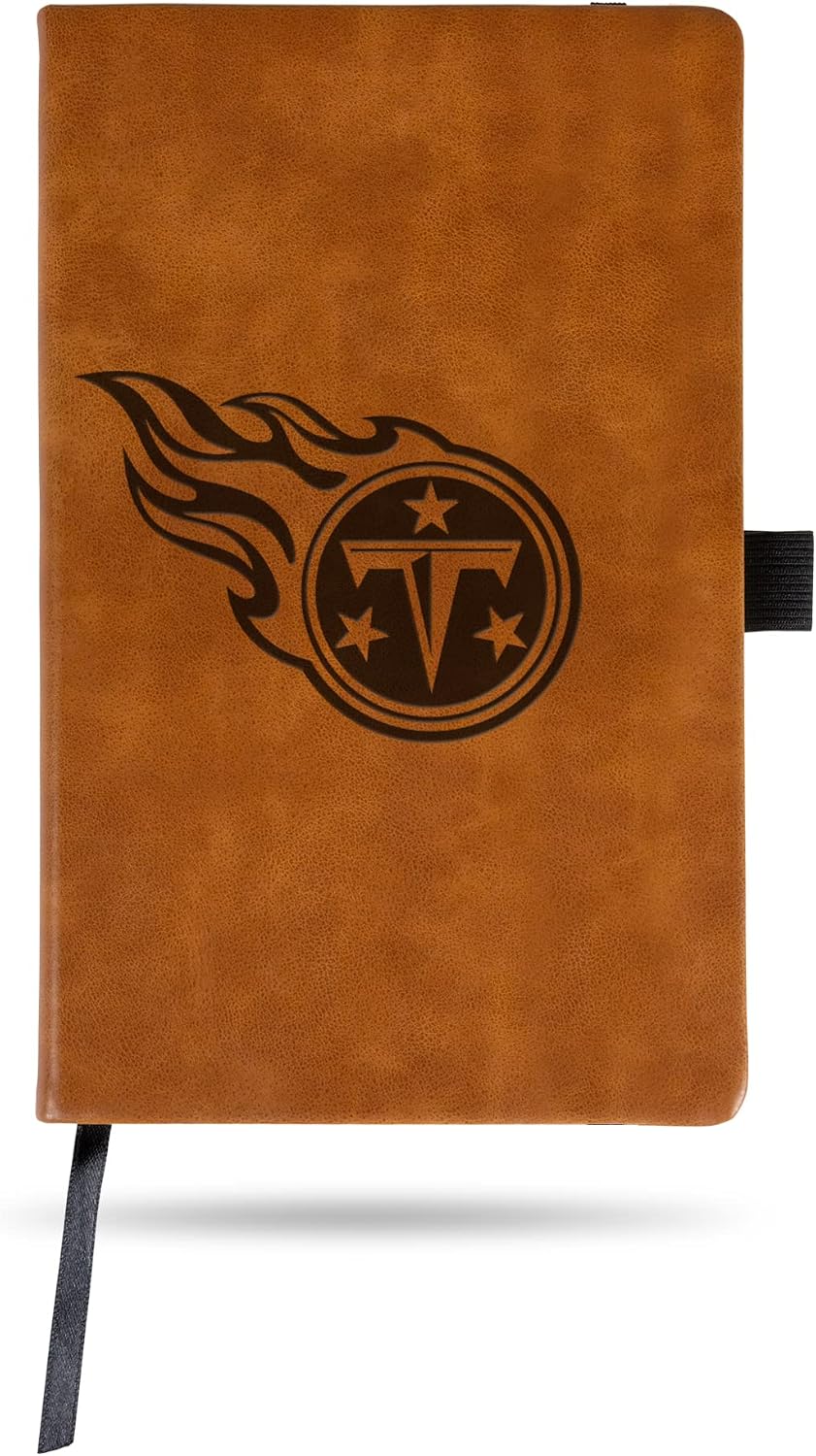 Rico Industries NFL Tennessee Titans Brown Laser Engraved Small Notepad Journal/Notepad 8.25" x 5.25"- Office Accessory