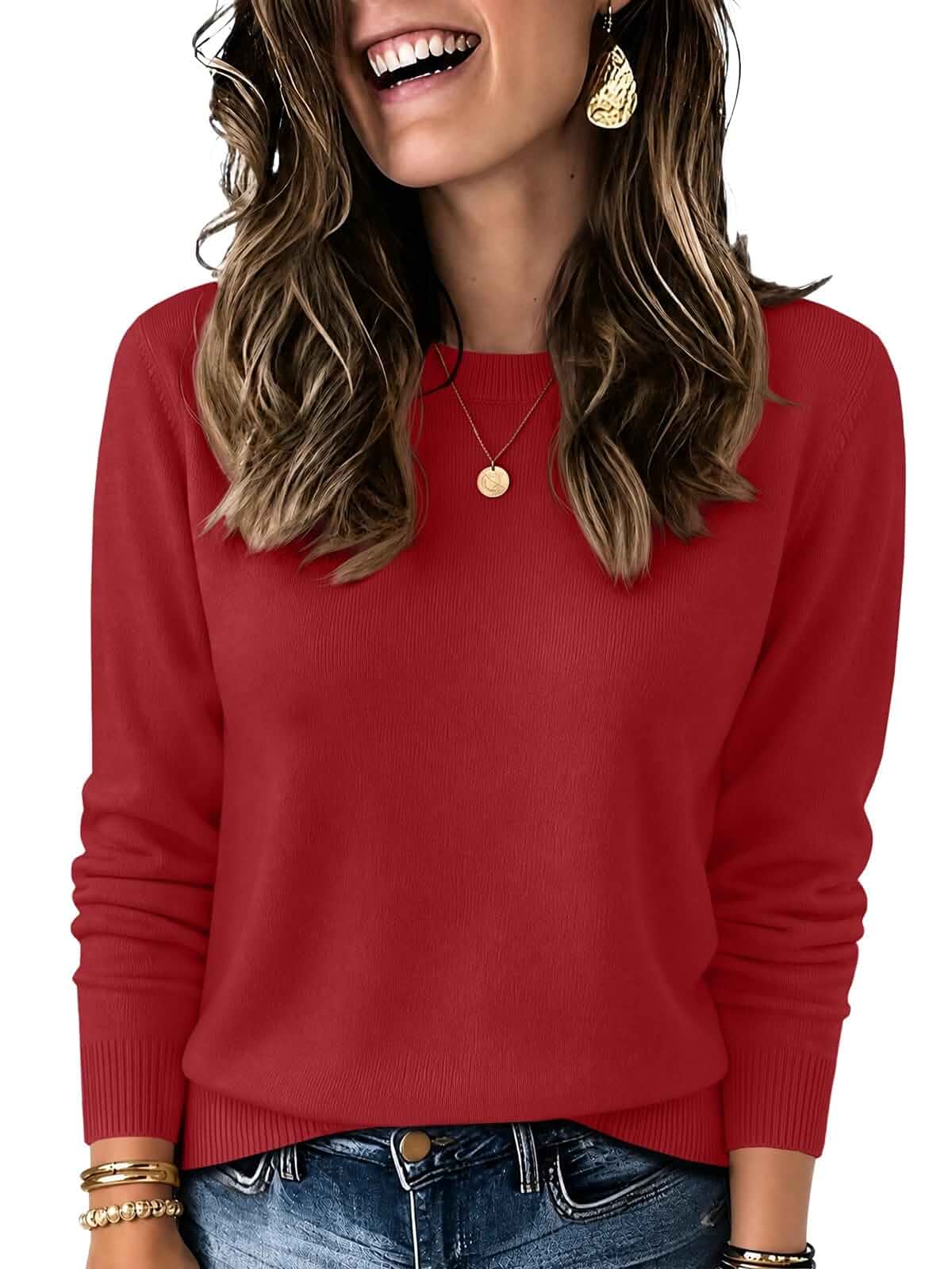 UNCLECAT Women's Cropped Long Sleeve Sweaters Crew Neck Knit Pullover Business Casual Tops,Crop Comfy Knit,Pullover ShortSweater,Basic Classic,Fall Fashion Winter Layer Clothes