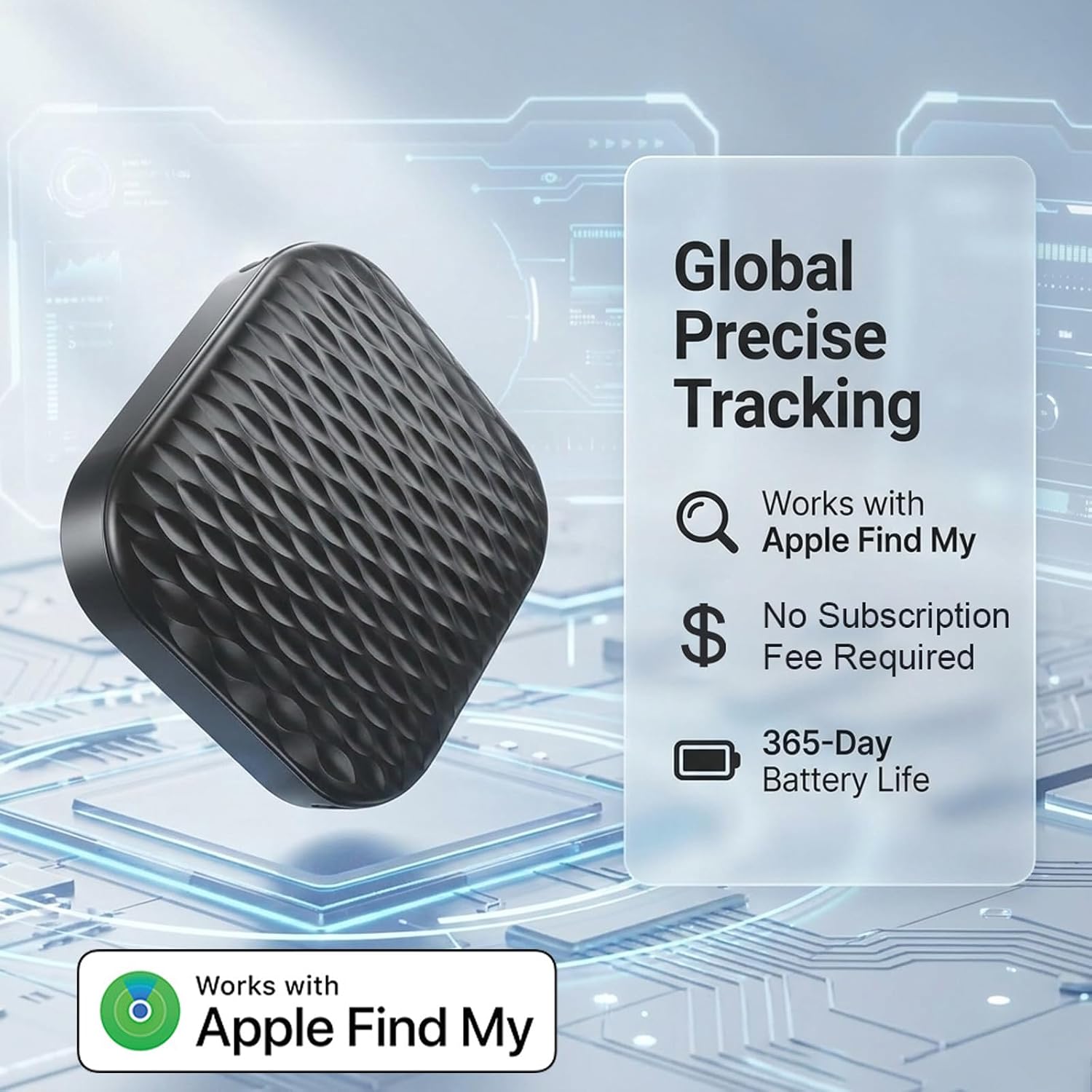Mini GPS Tracker for Vehicles, Hidden Tracking Device for Vehicles, Car Tracker No Subscription Work with Find My (iOS Only), Vehicle Tracker with Audio for Kids, Dogs, Key, Luggage (2)