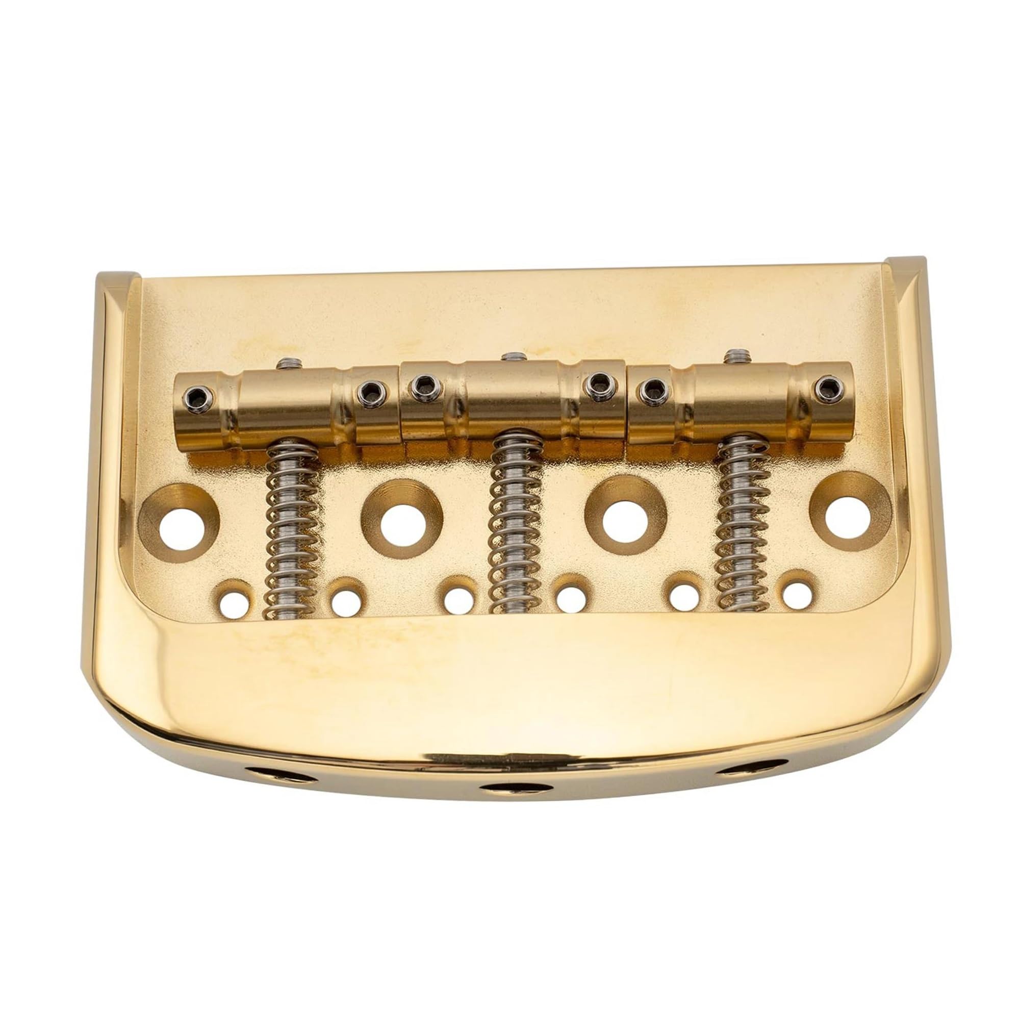 Mostek Gitarowy Ultra Półwymiarowe Struny Przechodzące Przez Mostek Gitarowy Solidna Płyta Ze Stopu Aluminium I Mosiężne Siodło 3(Gold)
