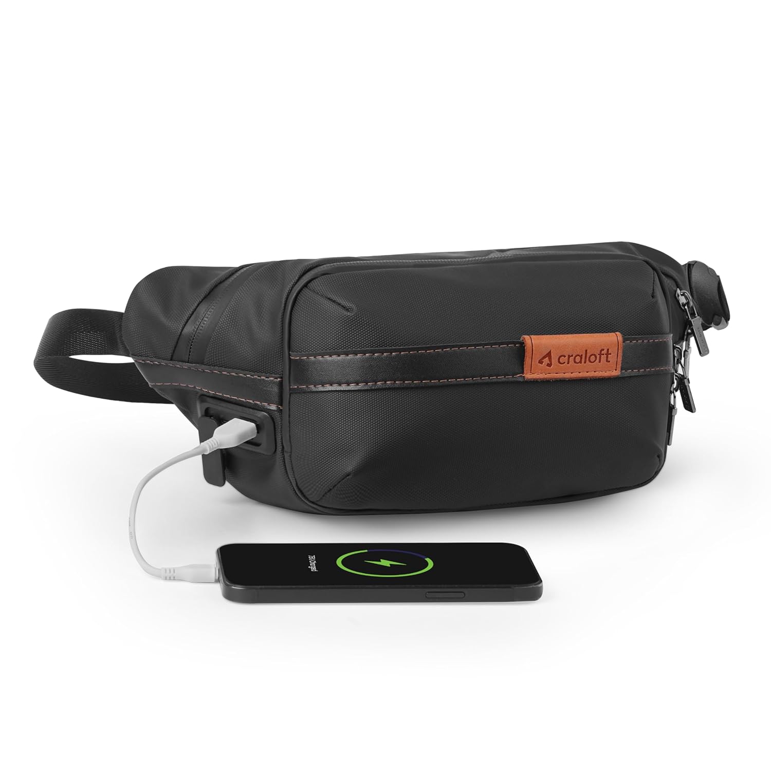 CRALOFT Polyester Waist Bag Fanny Pack for Men and Women, Chest Crossbody Sling Bag for Money, Passport and Travel (Black, FP2) CRALOFT Polyester Waist Bag Fanny Pack for Men and Women, Chest Crossbody Sling Bag for Money, Passport and Travel (Black, FP2)