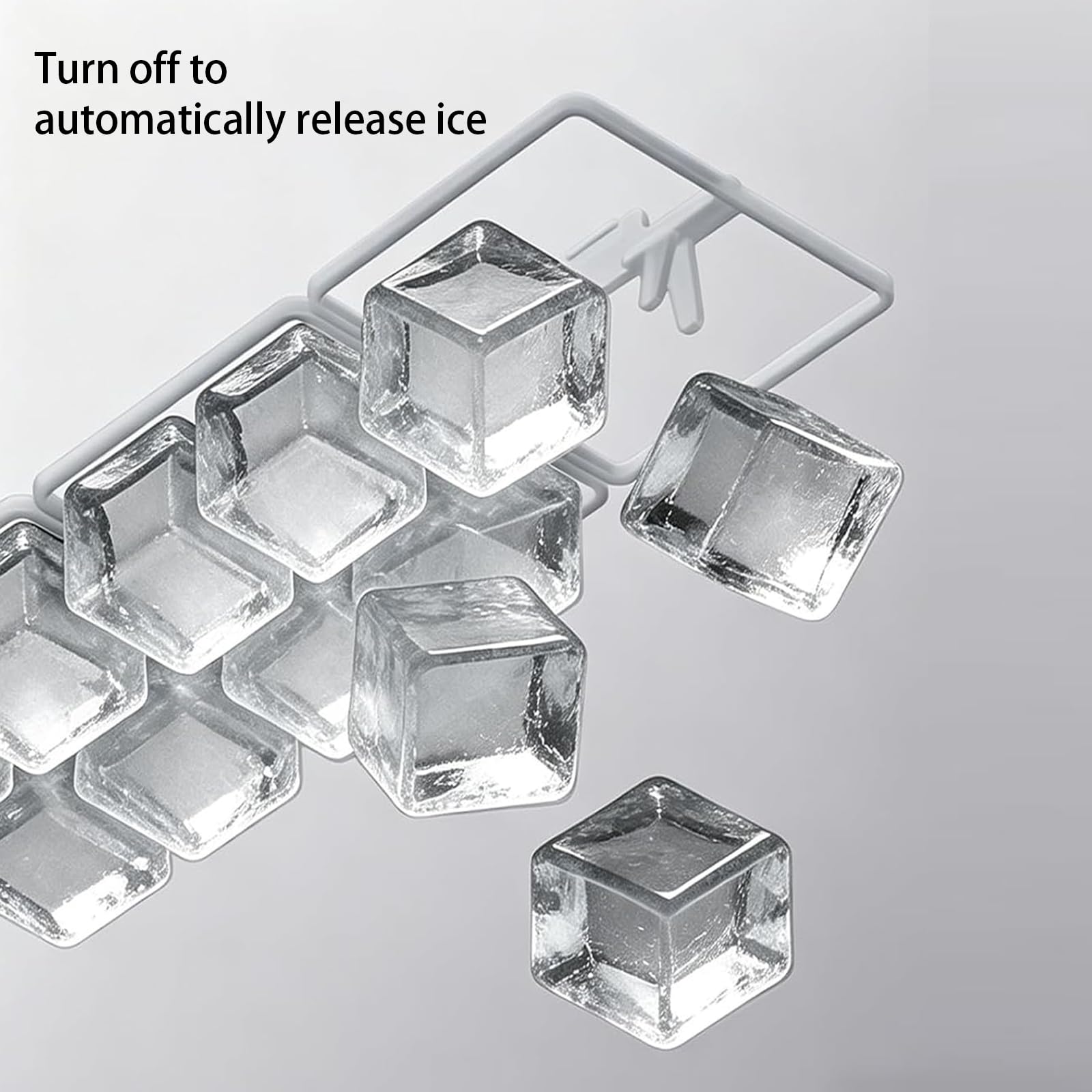 Macchina per il ghiaccio portatile da 12 V CC, da tavolo, per creare 12 cubi in 15-20 minuti, a bassa potenza, facile da pulire, per ufficio, viaggi, campeggio, camper (casa e auto) (bianco