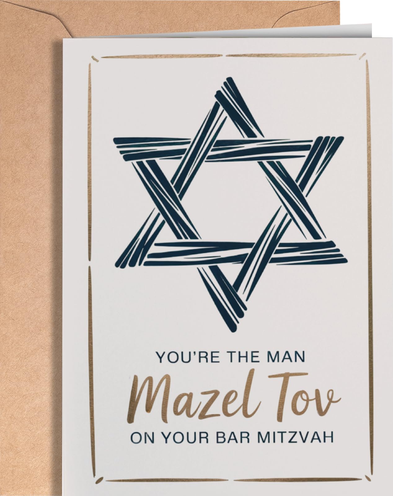 Carte Bar Mitzvah – Cartes de félicitations juives Mazel Tov pour garçons