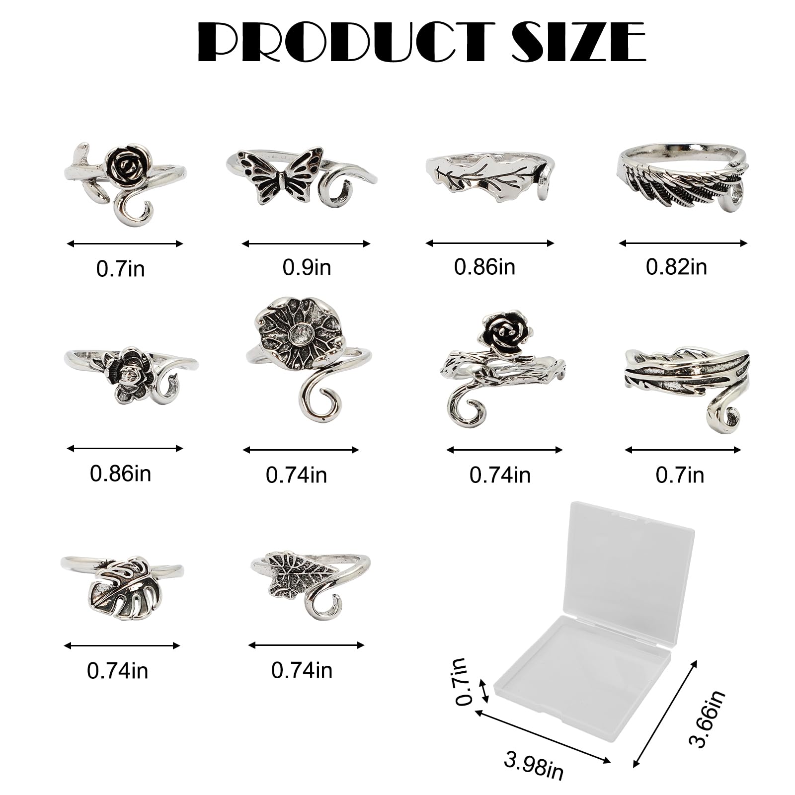 10pcs Crochet Ring for Fingure Adjustable Crochet Tension Ring 10 Styles Yarn Guide Ring Yarn Knitting Loop Ring Crocheting Crochet Crafts Accessories