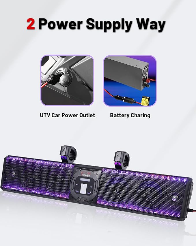 Parlante Sound Bar StarknightMT 26" Bluetooth para UTV/ATV, IP65 miniatura 5