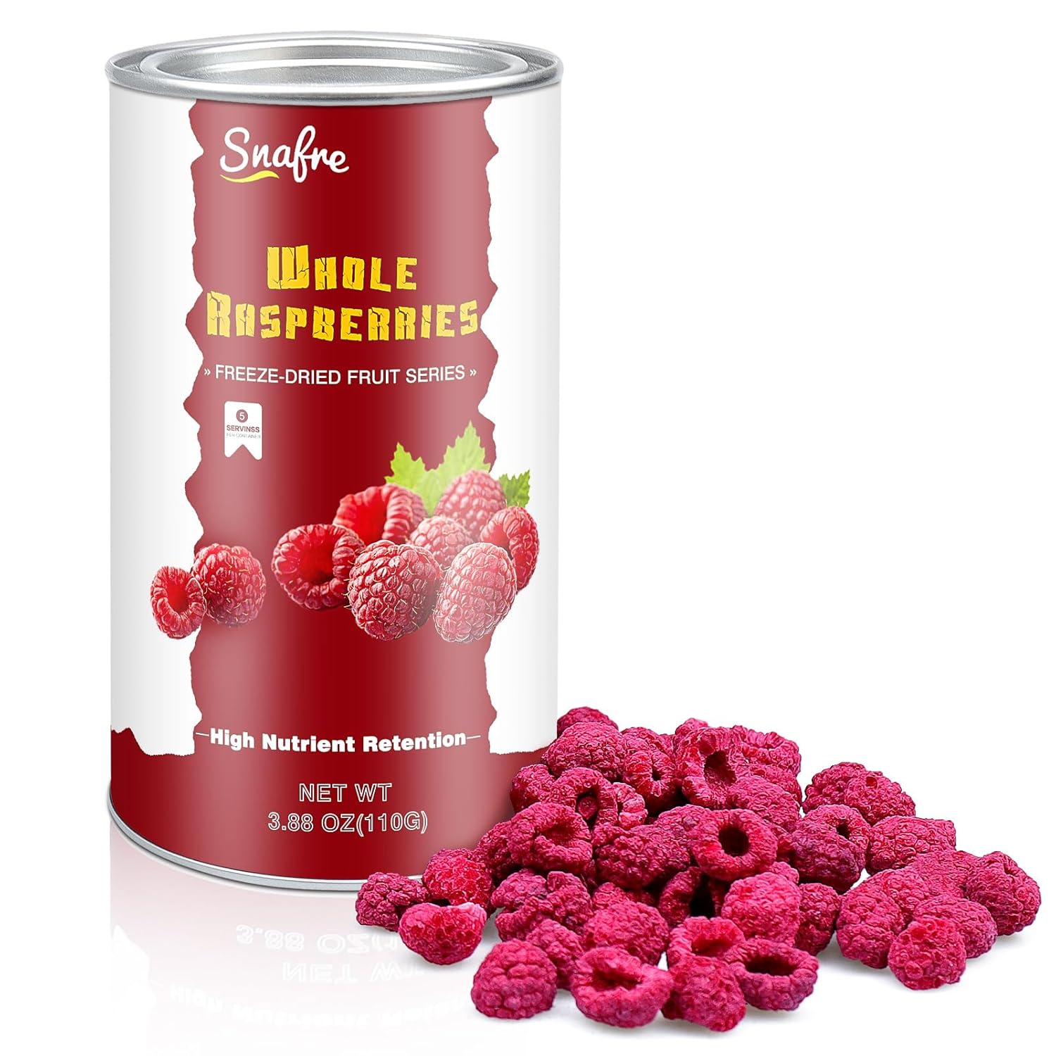 Freeze Dried Raspberries, Freeze Dried Fruit, 110G/3.88OZ Whole Frozen ...