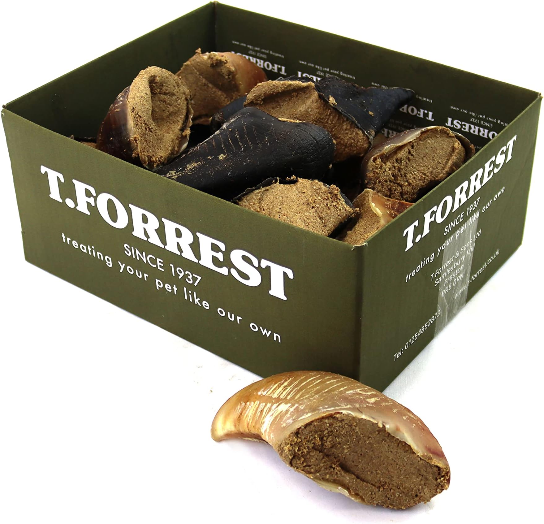T.Forrest British Meat Filled Hooves for Dogs (20 Pack) - 100% Natural, Long-Lasting & Low-Fat Treats - 4kg
