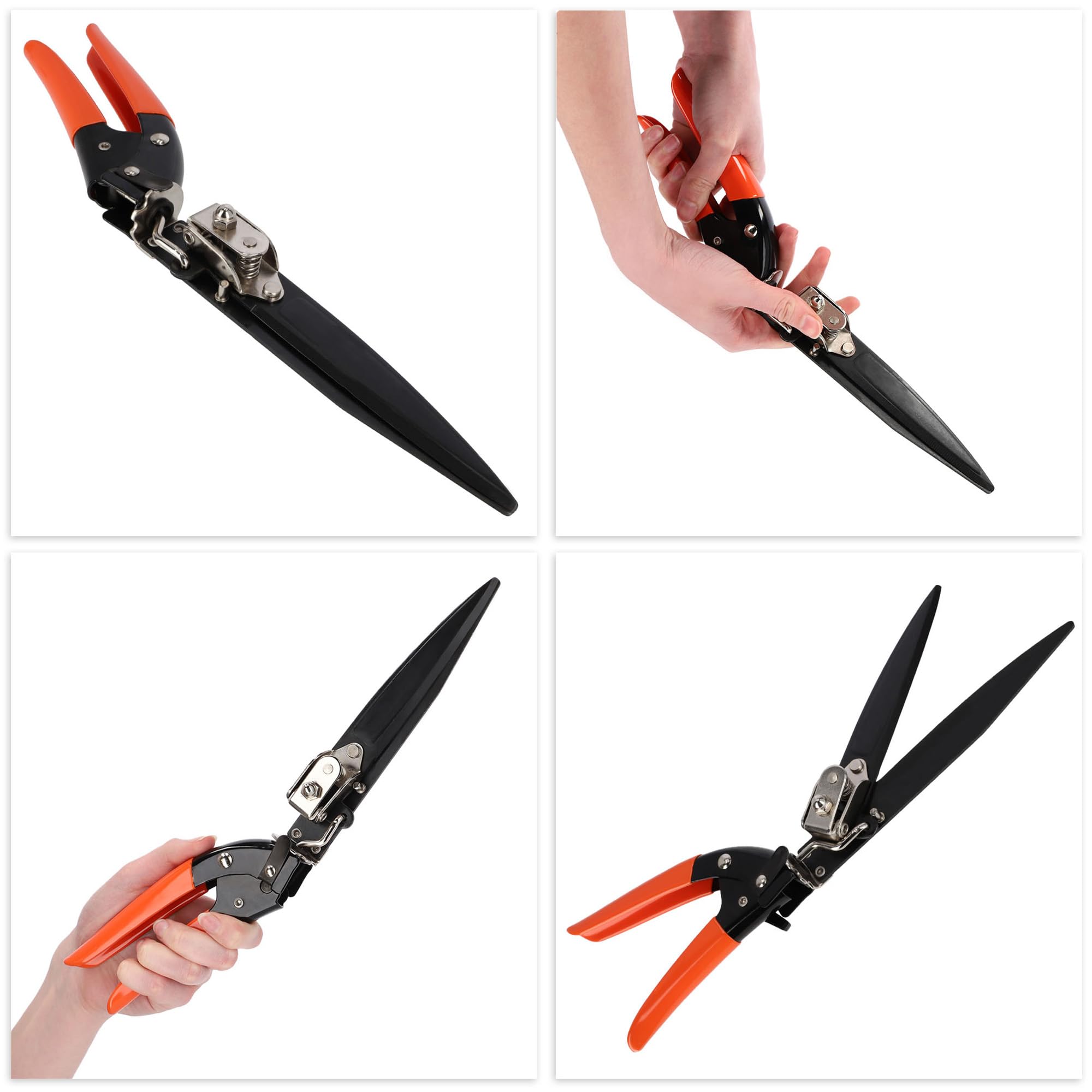 KADAX Grasschere, Rasenschere, Stahl-Klingen, Kunststoff-Griff, Länge: 33 cm, antihaftbeschichtet, drehbare Handgrasschere, hochwertige Schere, handliche Rasenkantenschere