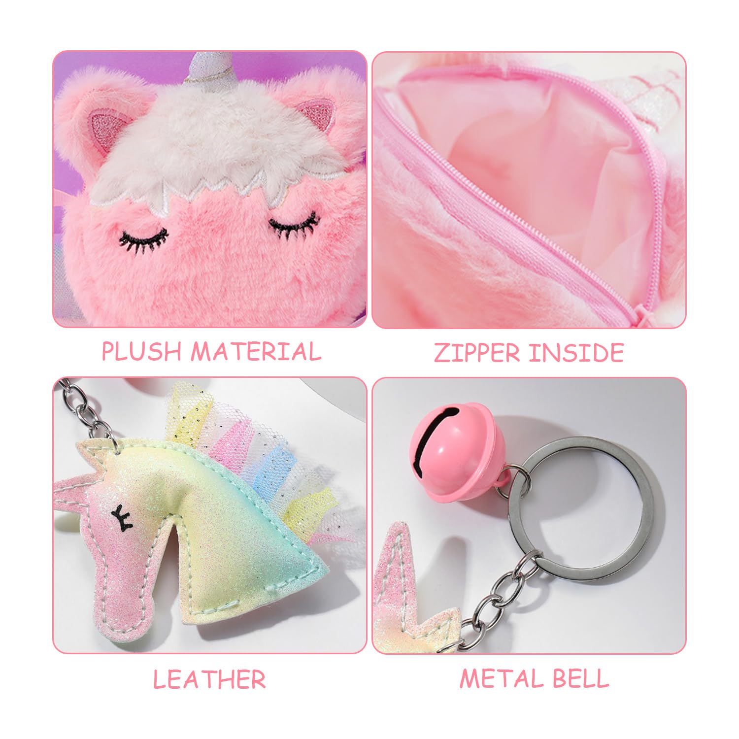 1 Bolso De Lujo De Dibujos Animados Y 1 Llavero, Linda Bolsa De Cuerpo Cruzado, Bolso Creativo De Monedas, Regalo De Niña.