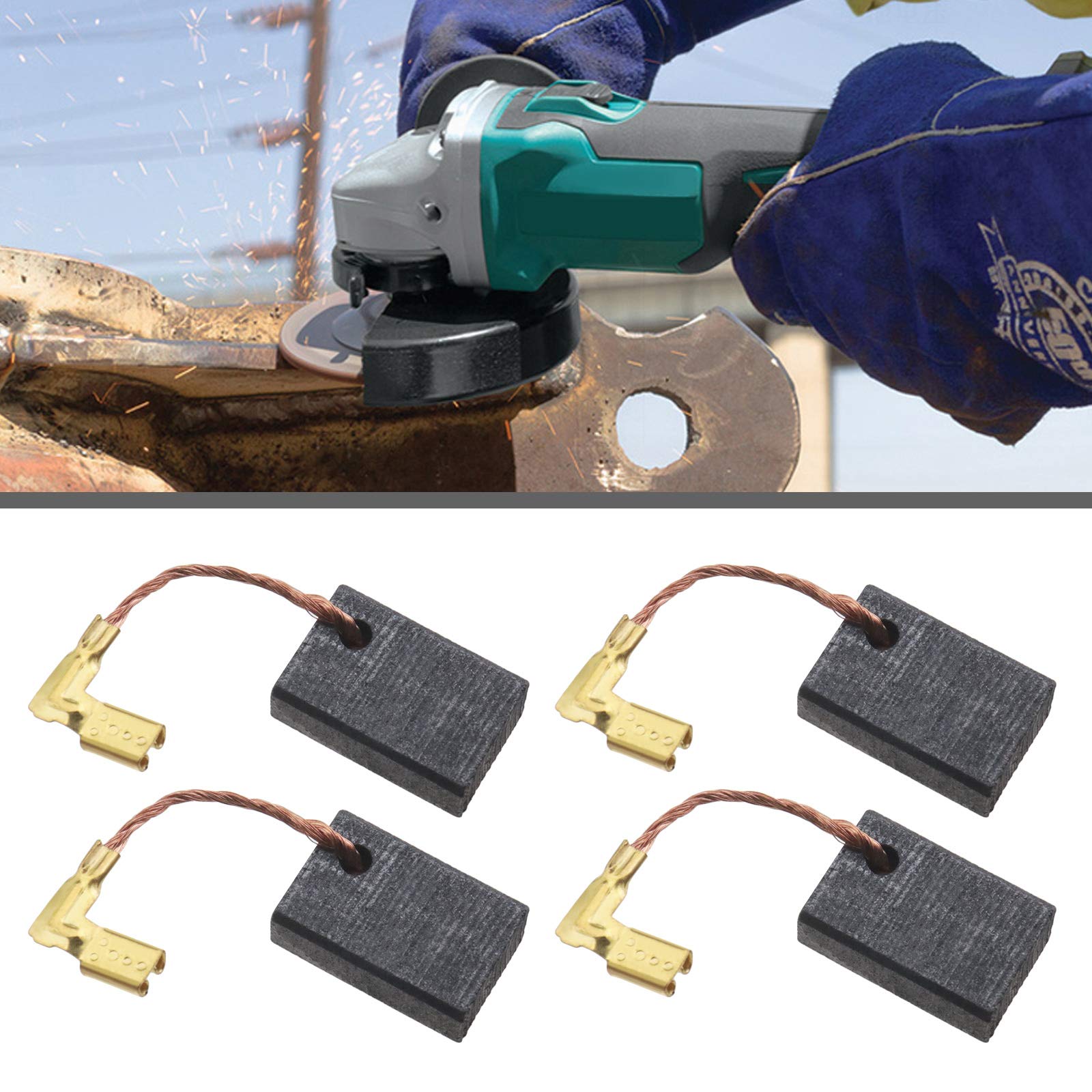 YINETTECH 2 Pairs CB318 Carbon Brushes 16x11x5mm with Auto Stop Compatible with Makita 9560CV 9561CV 9563CV 9564CV Drill Replacement Part