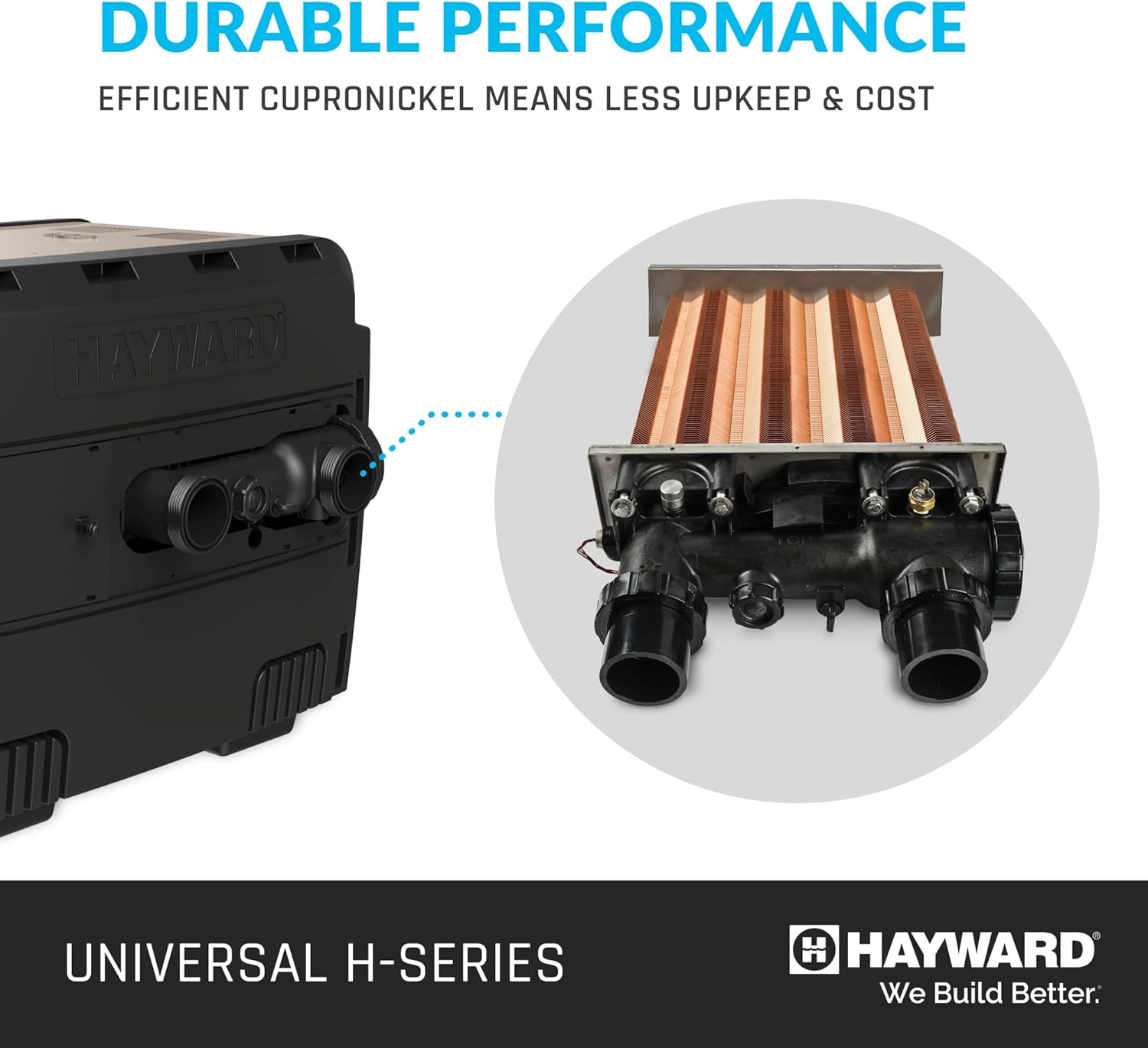 Hayward W3H150FDN Universal H-Series 150,000 BTU Natural Gas Pool and Spa Heater for Inground Pool Heating